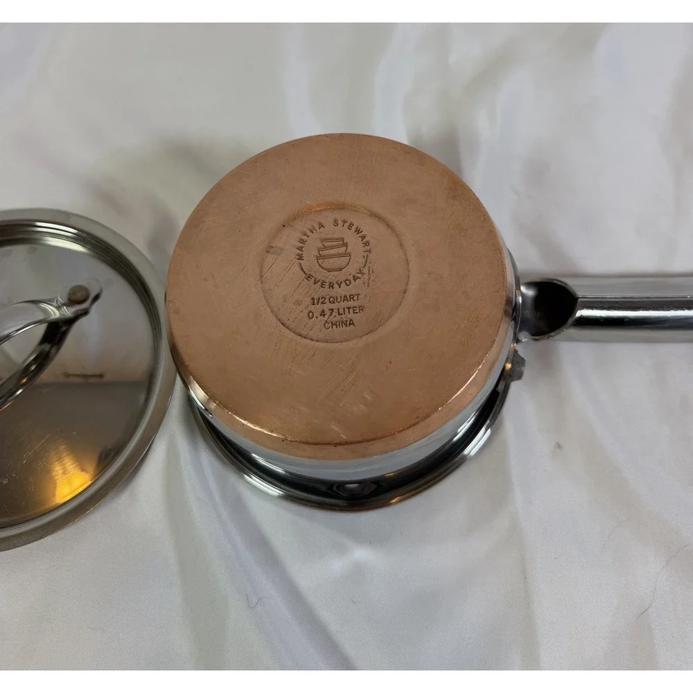 Martha Stewart Everyday 1/2 Quart Stainless Steel Sauce Pan/Pot and lid